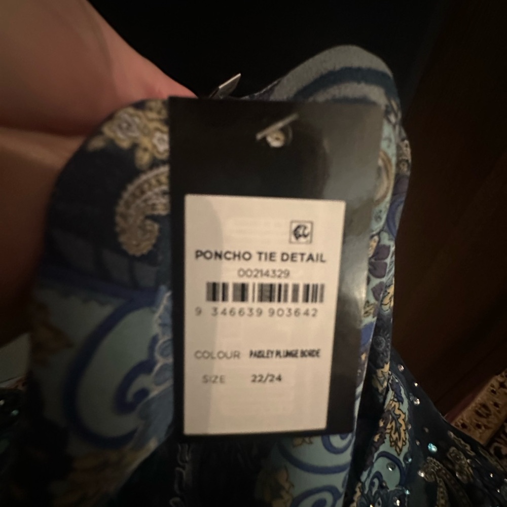 Plus Size 22 Avenue blue top or cover up NWT - Picture 12 of 12